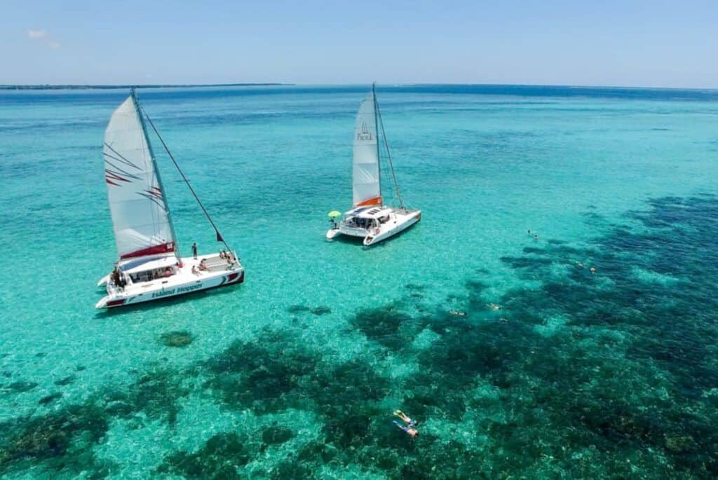 Croisière en catamaran sur l'île aux Cerfs avec prise en charge et retour et déjeuner