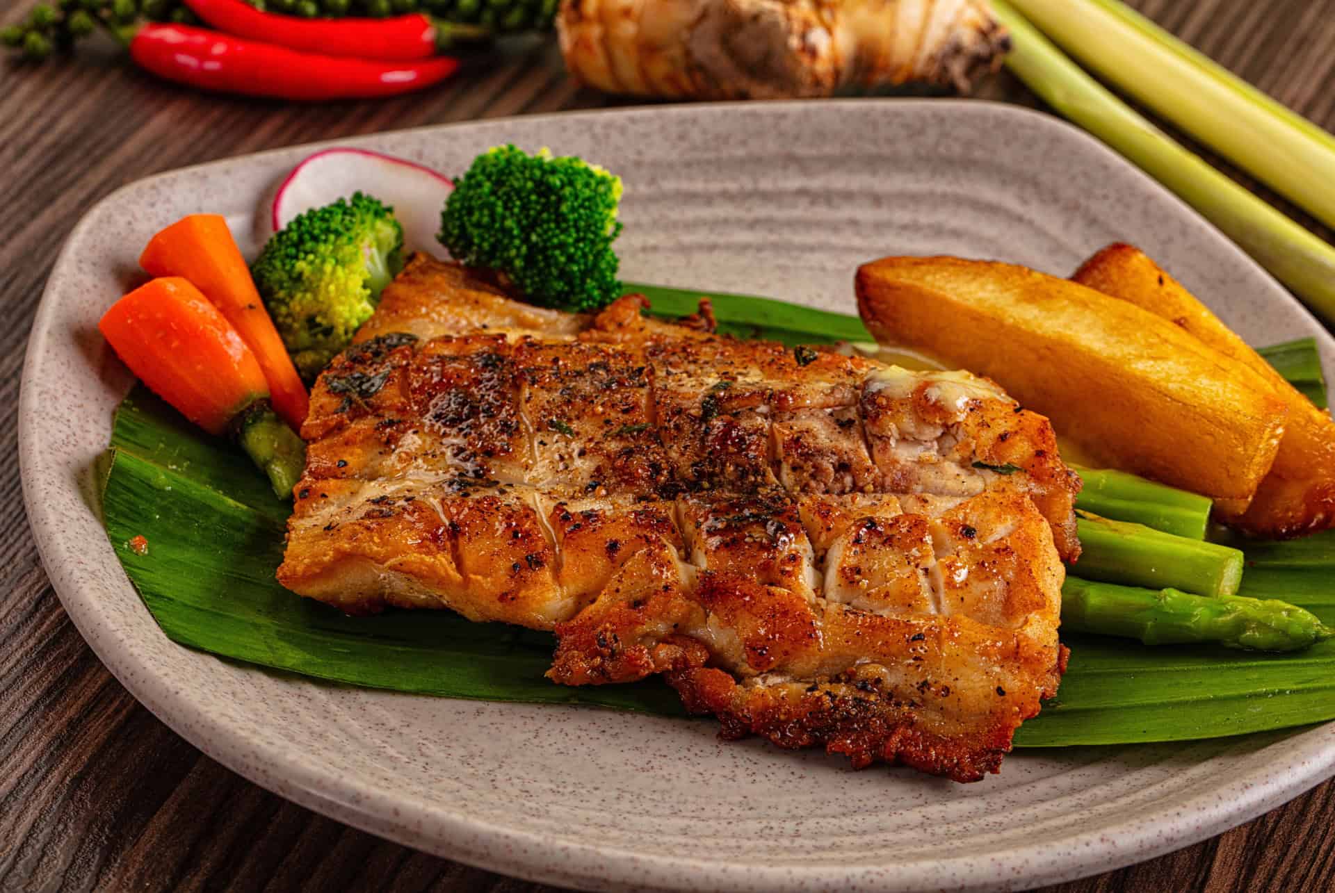 grilled crocodile