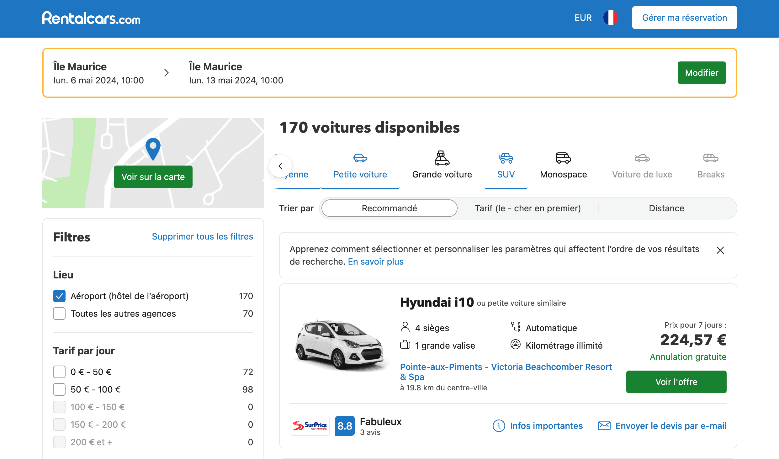 Louer une voiture à l