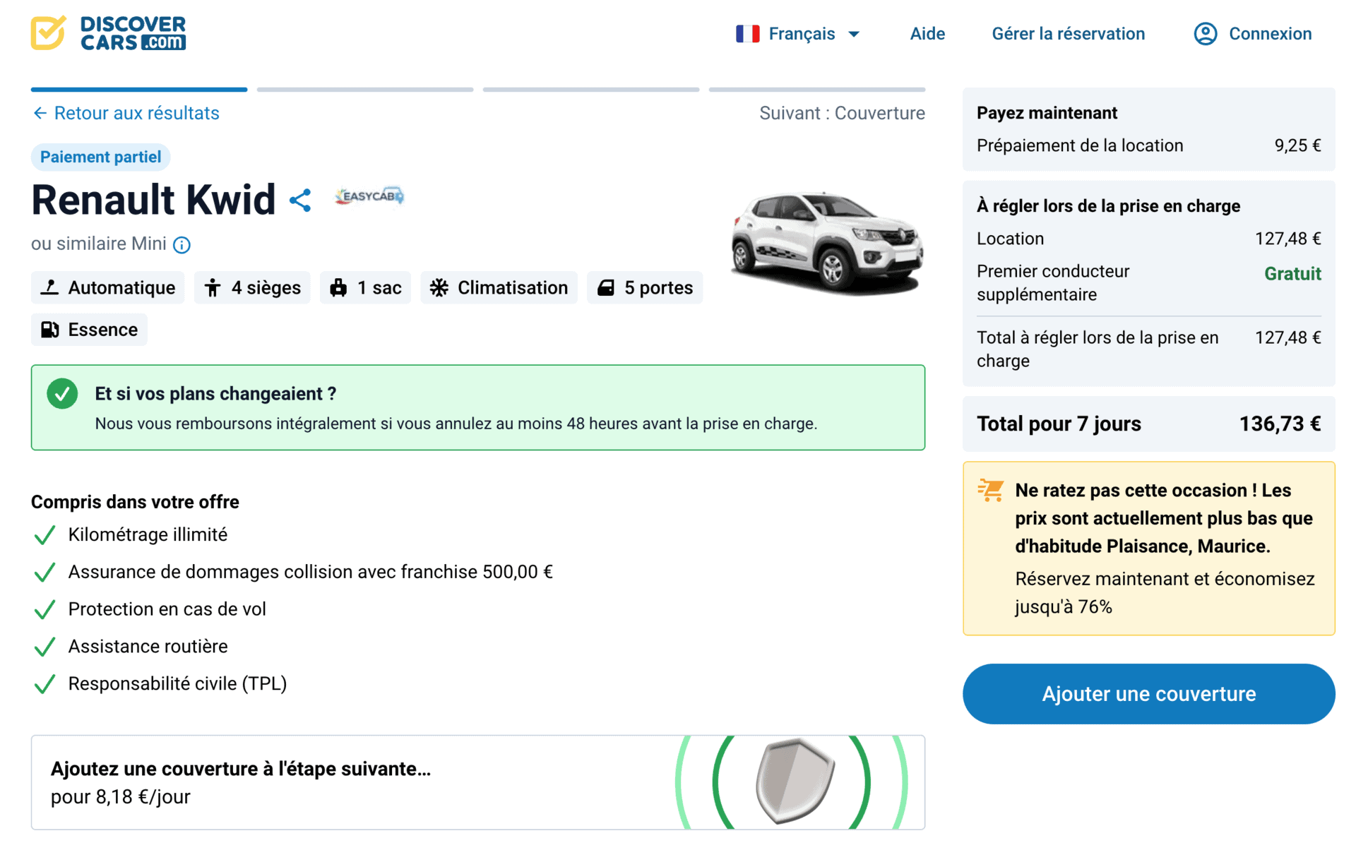 exemple discover cars location voiture